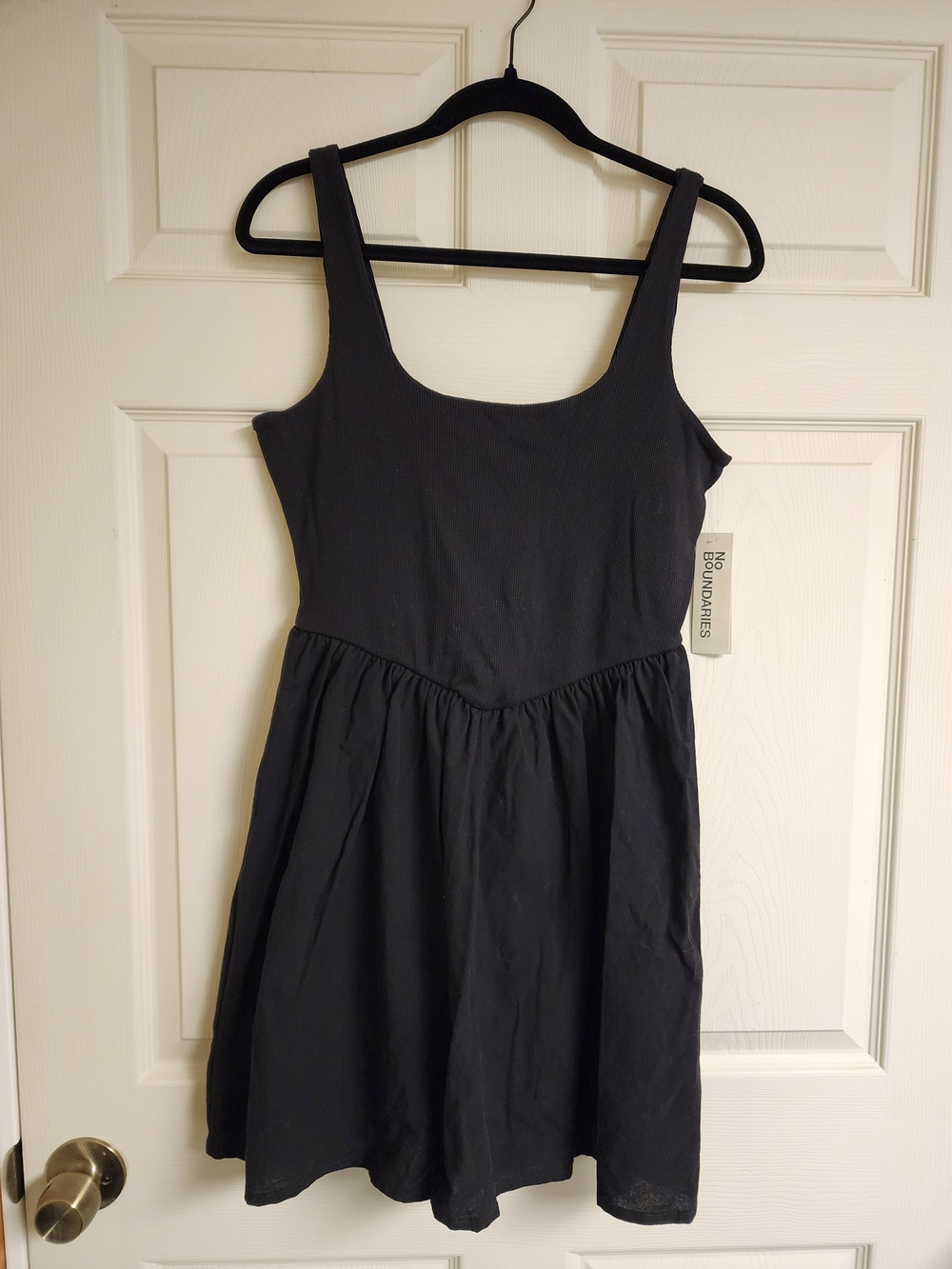 No Boundaries Black Scoop Neck Mini Dress